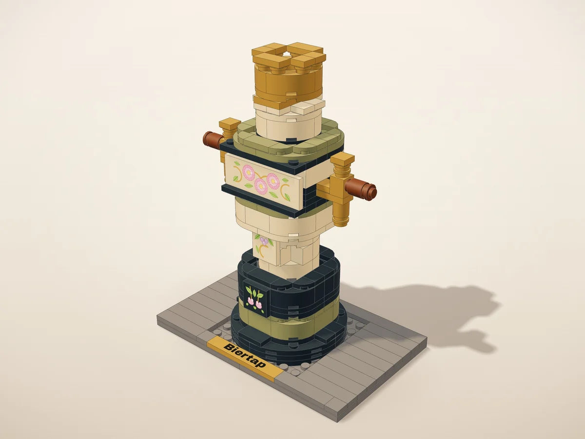 3D brick design of a Belgian beer tap column
