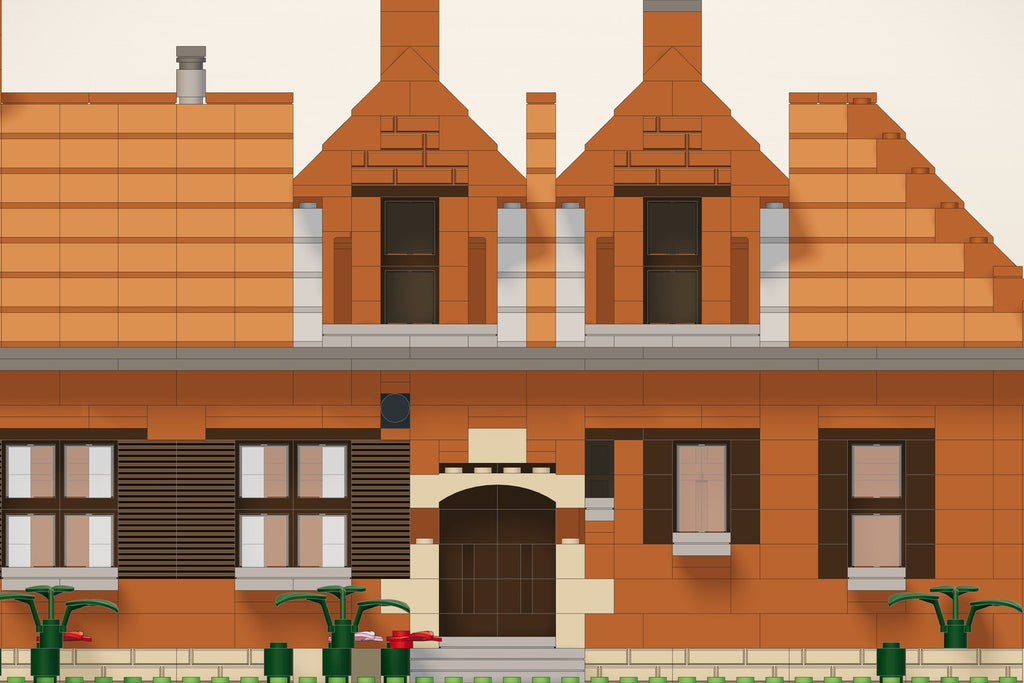 Hetzelfde landhuis als ontwerp in bouwsteentjes