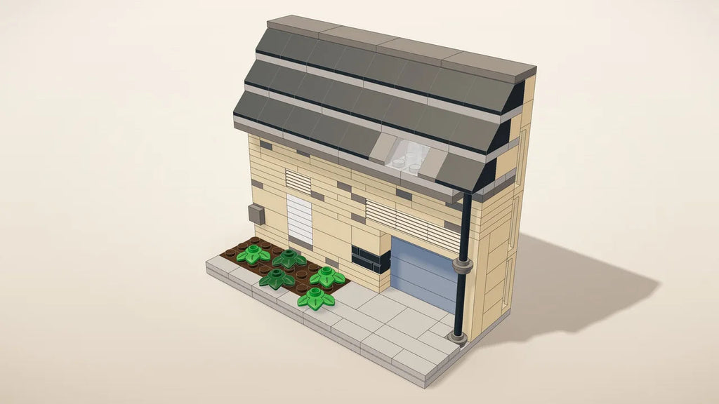 Mini: een kleine versie van de gevel in bouwsteentjes