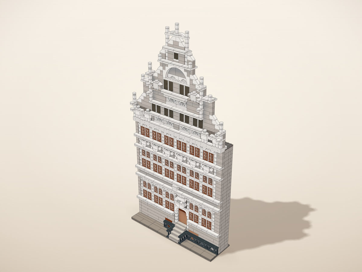 Gildehaus der Freien Schiffer, Gent, Große Fassade, nach Maß (3D-Entwurf)
