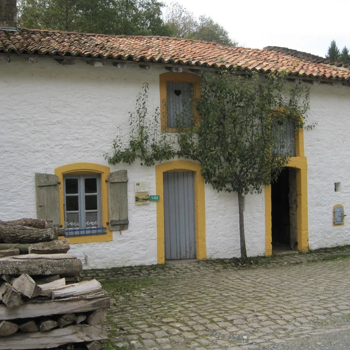 White farmhouse: photo of the real house
